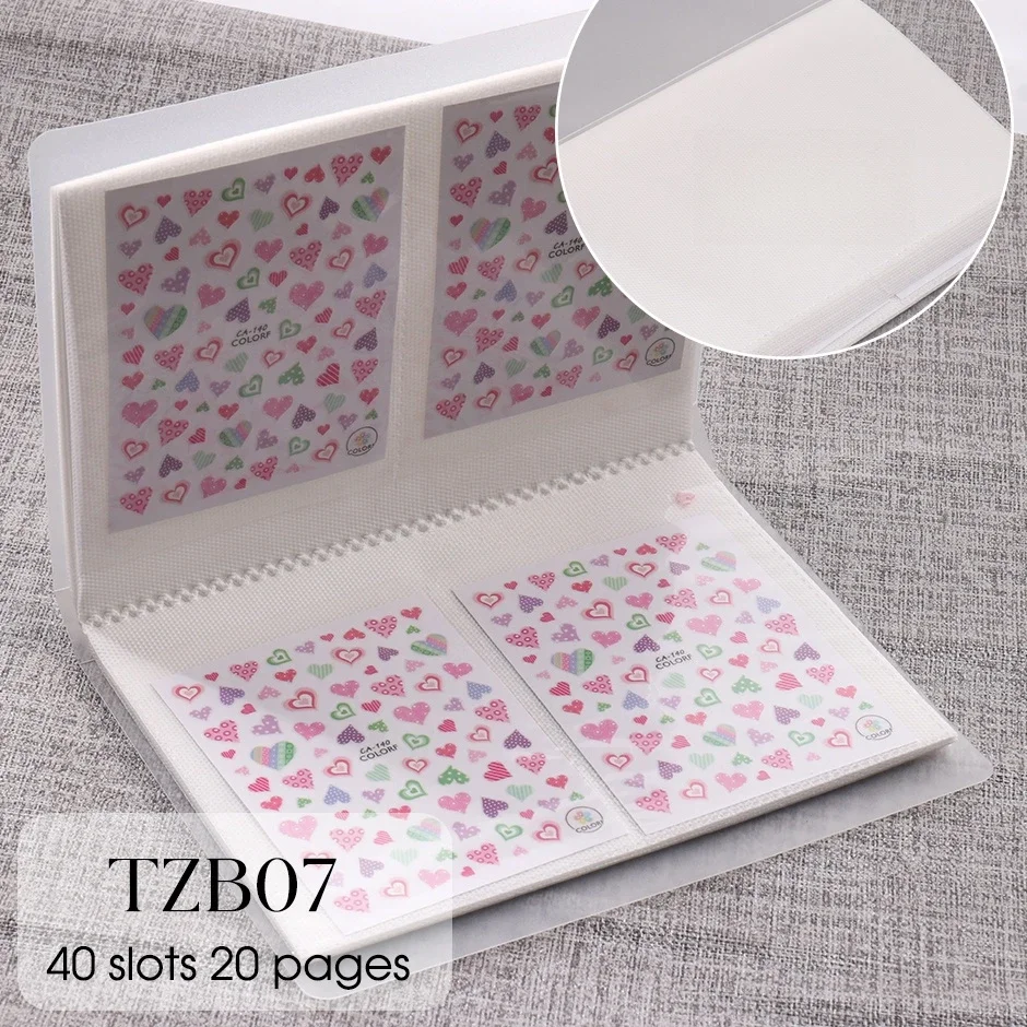 Nail Art Sticker Storage Book, 100Slots Decalque Adesivo Decalque, Ferramentas de Manicure, Decalque Sacos Display, Manicure Acessório, Borboleta, Novo