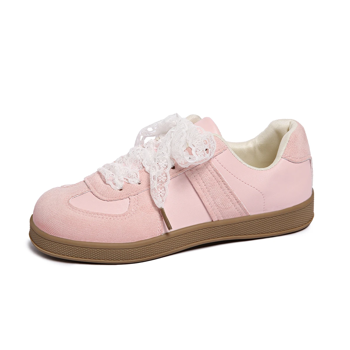 2025 ربيع الخريف جديد النساء أحذية رياضية موضة التدريب مريحة للتنفس أحذية رياضية المرأة عادية الدانتيل يصل حذاء مسطح للنساء