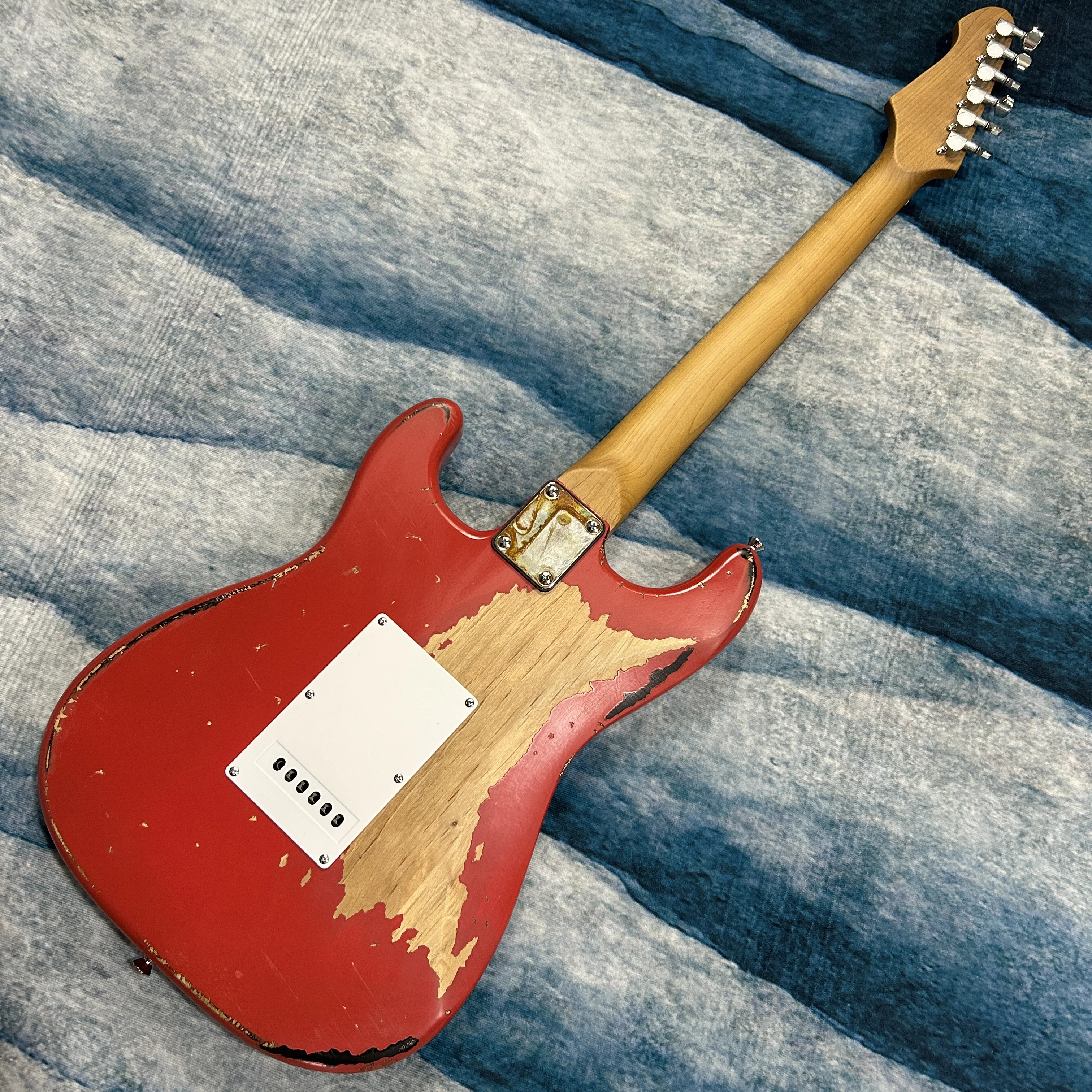 Gleeson Aged Electric Guitars Retro Red&Vintage Sunburst Rounded Edges Frets Carbon-roasted Maple Neck
