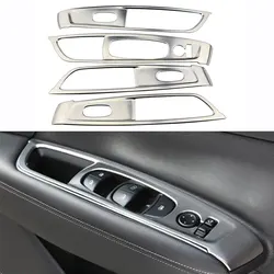 For Renault Koleos Samsung QM6 2016-2022 LHD Window Lift Switch Panel Cover Sticker Stainless Steel Trim Interior Accessories
