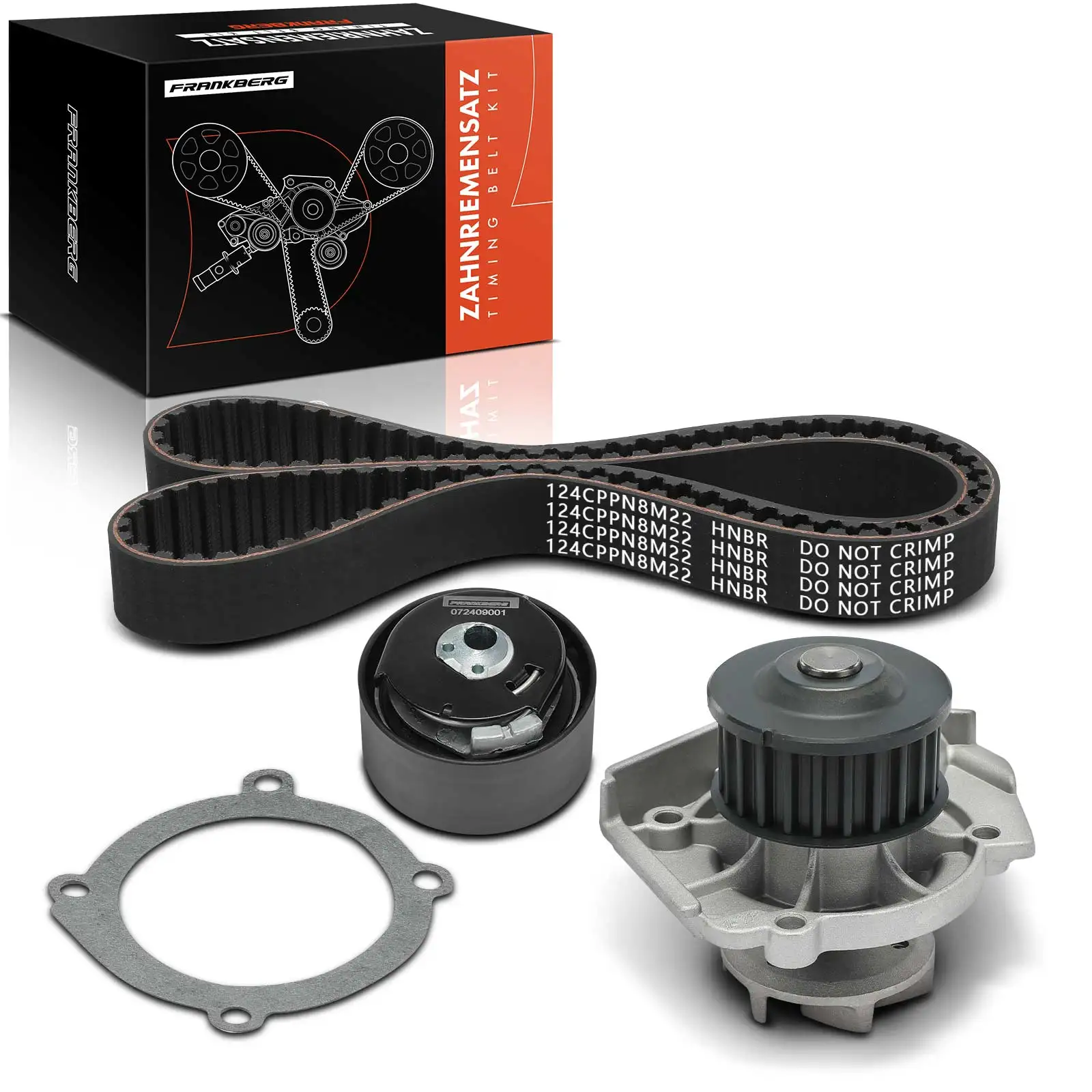 Frankberg 1x Distributieriemset waterpomp voor Alfa Romeo Giulietta 940 Mito Fiat 500 7883-13054 KP15503XS-1