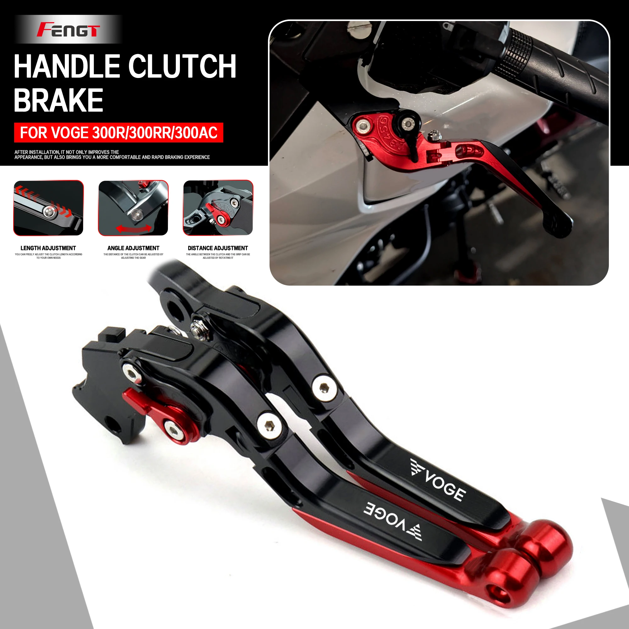 

For Loncin VOGE 300R/300RR/300AC/300ACX 2019-2025 Brake Lever Clutch Lever Set Folding Brake Handle Levers Motor Accessories