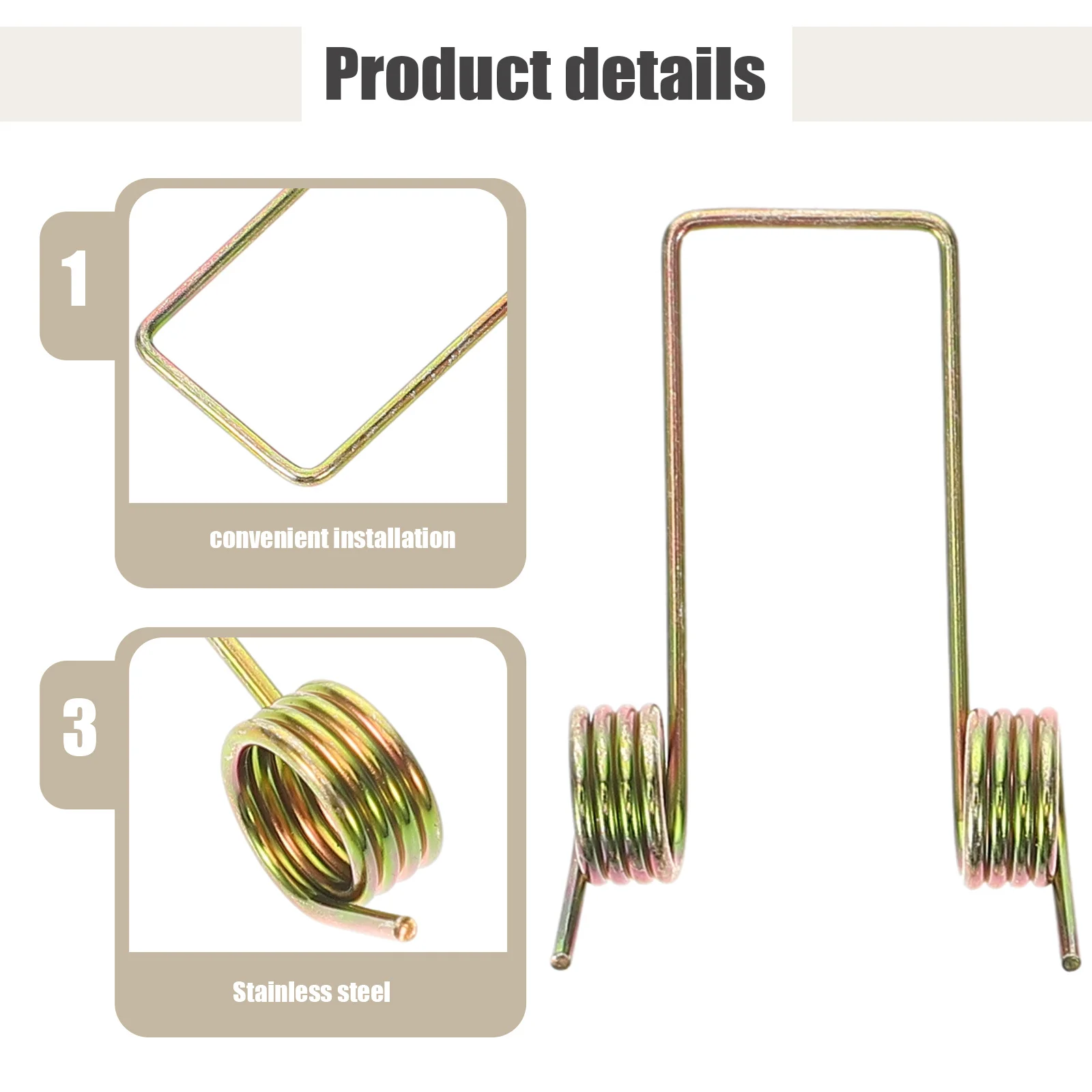 

6pcs Torsional Spring Replacement Metal Spring For Trash Can Lid Repair Small Sturdy Parts Compatible With Flipping-Top Garbage