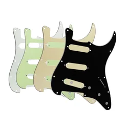 FLEOR 1pc ST SSS Electric Guitar Pickguard Scratch Plate & Screws for 11 Holes Guitar Parts, 4 Colors Choose