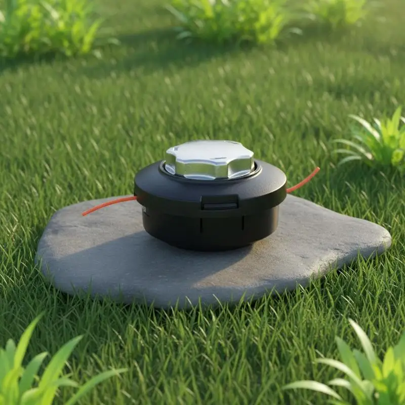 Heavy Duty Grass Trimmer Head Durable Aluminum Cap Easy Line Feed for Home Backyard Weed Cutting Work