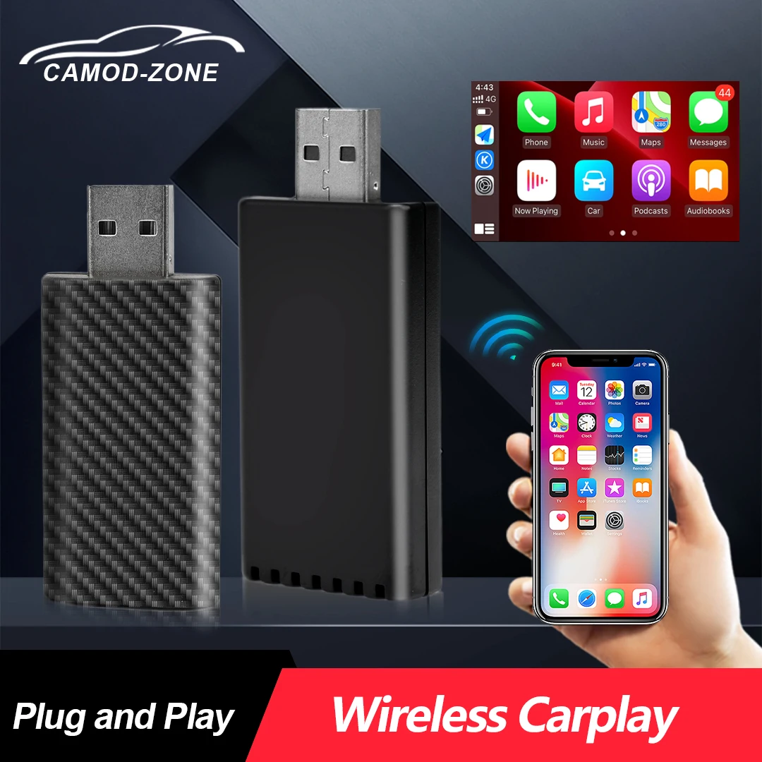 

Wireless CarPlay Adapter For Apple Wired to Wireless Carplay Dongle Plug And Play USB Connection Auto Car Adapter