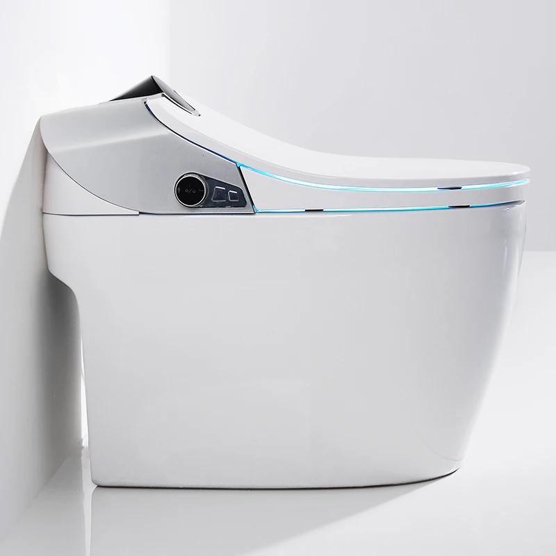 Smart Electric Toilet with Heated Seat Intelligent Ceramic Siphon Jet Flushing Floor Mounted Popular in Bathrooms