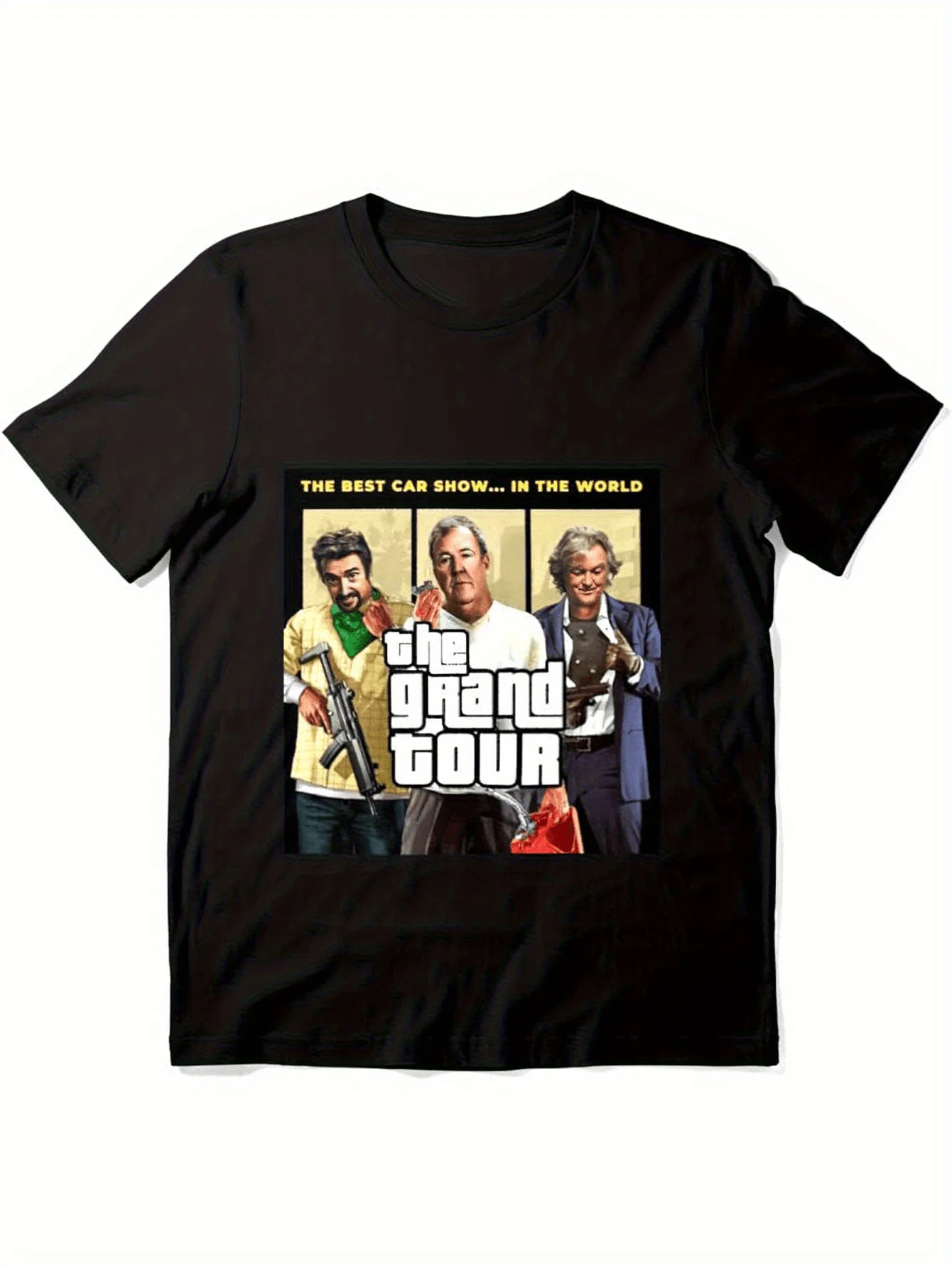 تي شيرت برسومات Grand Tour GTA للرجال والنساء - قطن 100% قابل للغسل في الغسالة، جريء أفضل سيارات الآن وطباعة شعار GTA، عادي #1