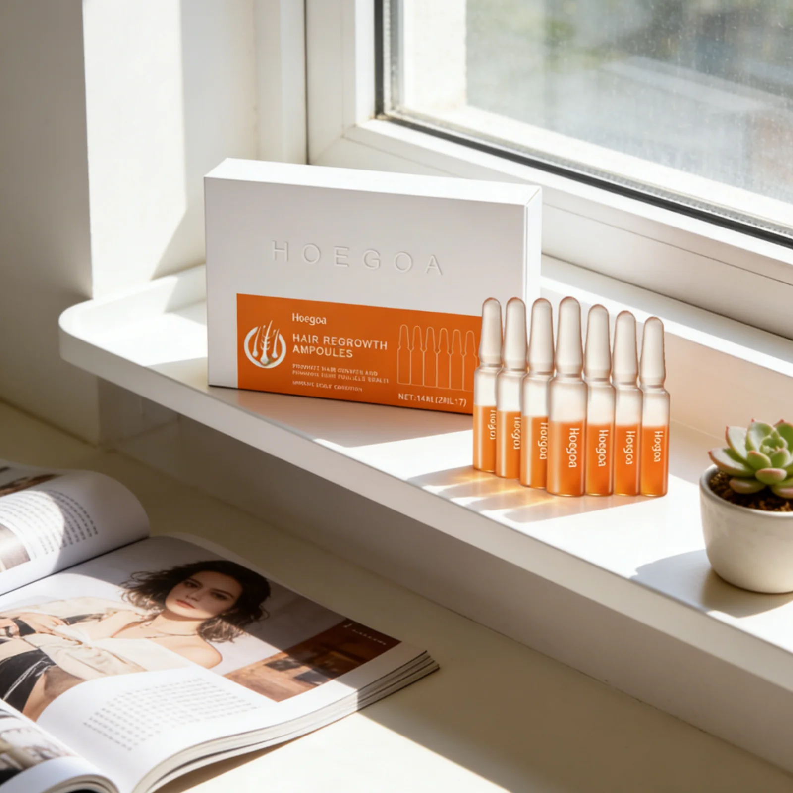 

Hoegoa Hair Regrowth Ampoules Balance Moisturizing Reduce Dandruff Scalp Health Light Ingredients Non Greasy Hair Care Ampoules