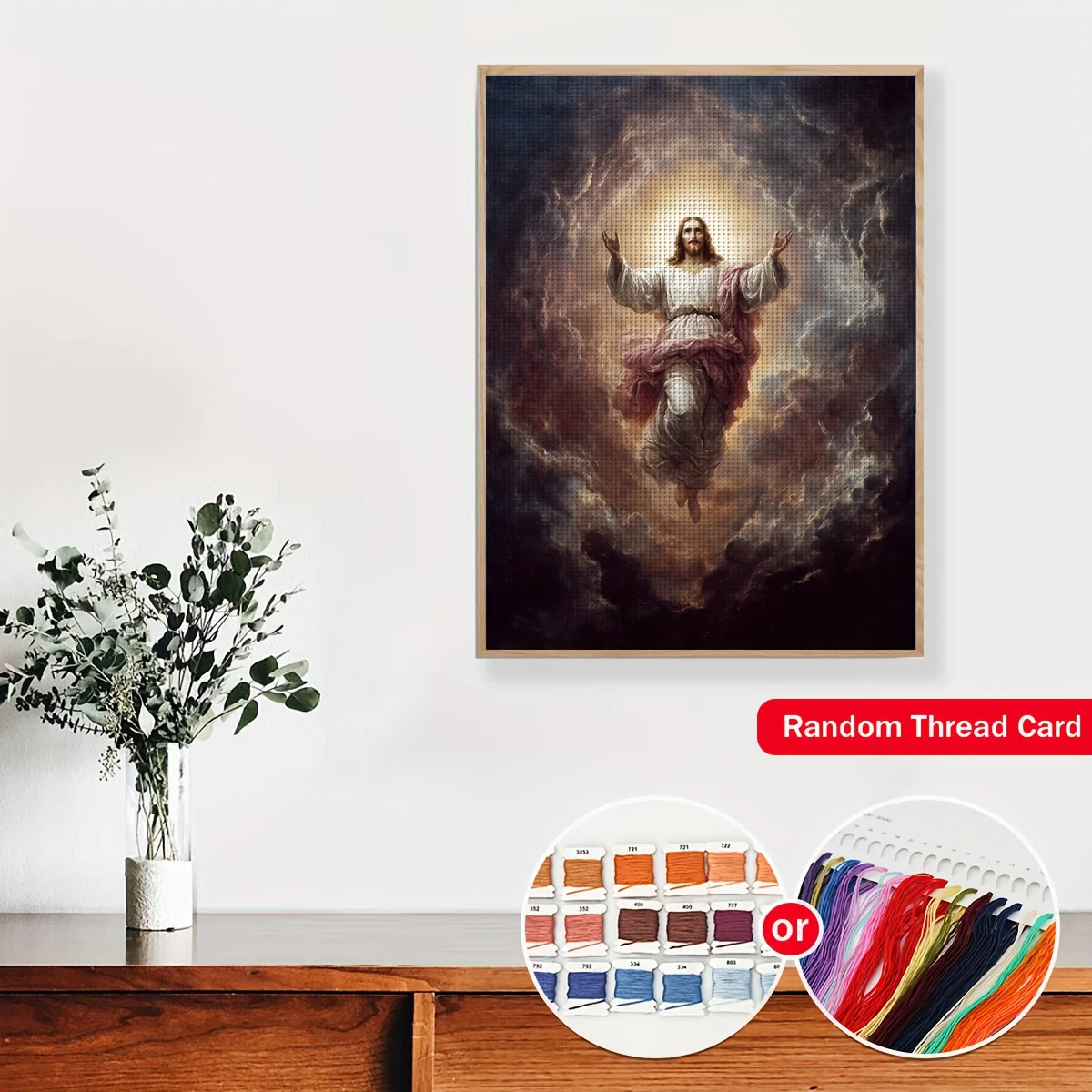 1PC36X46cm/14.17X18.11in,11CT Print Cross Stitch DIY Kit, Divine Glory, Adult Beginner's Relaxed Cross Stitch Stitch