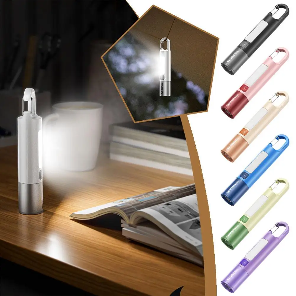 Portable Super Bright LED Flashlight SMILING SHARK USB Rechargeable With Hook Zoomable Torch Mergency Lantern New