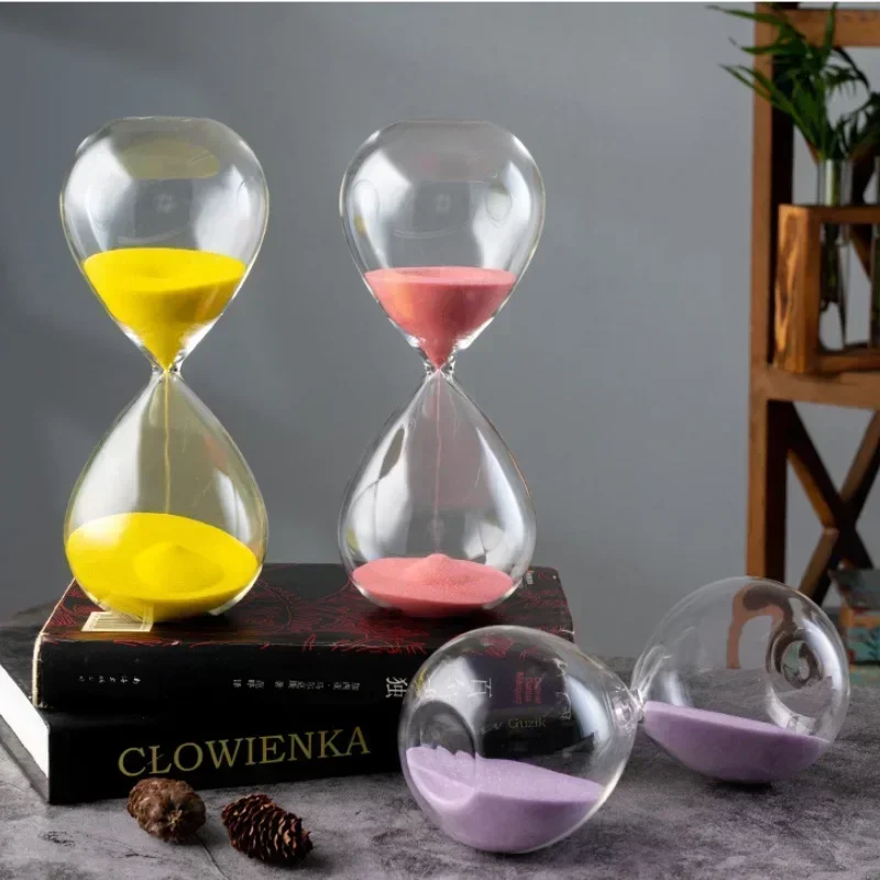 30/60 Minutes Nordic Handmade Glass Hourglass Water Droplet Sandglass Do Homework Timer Creative Sand Clock Home Decoration Gift