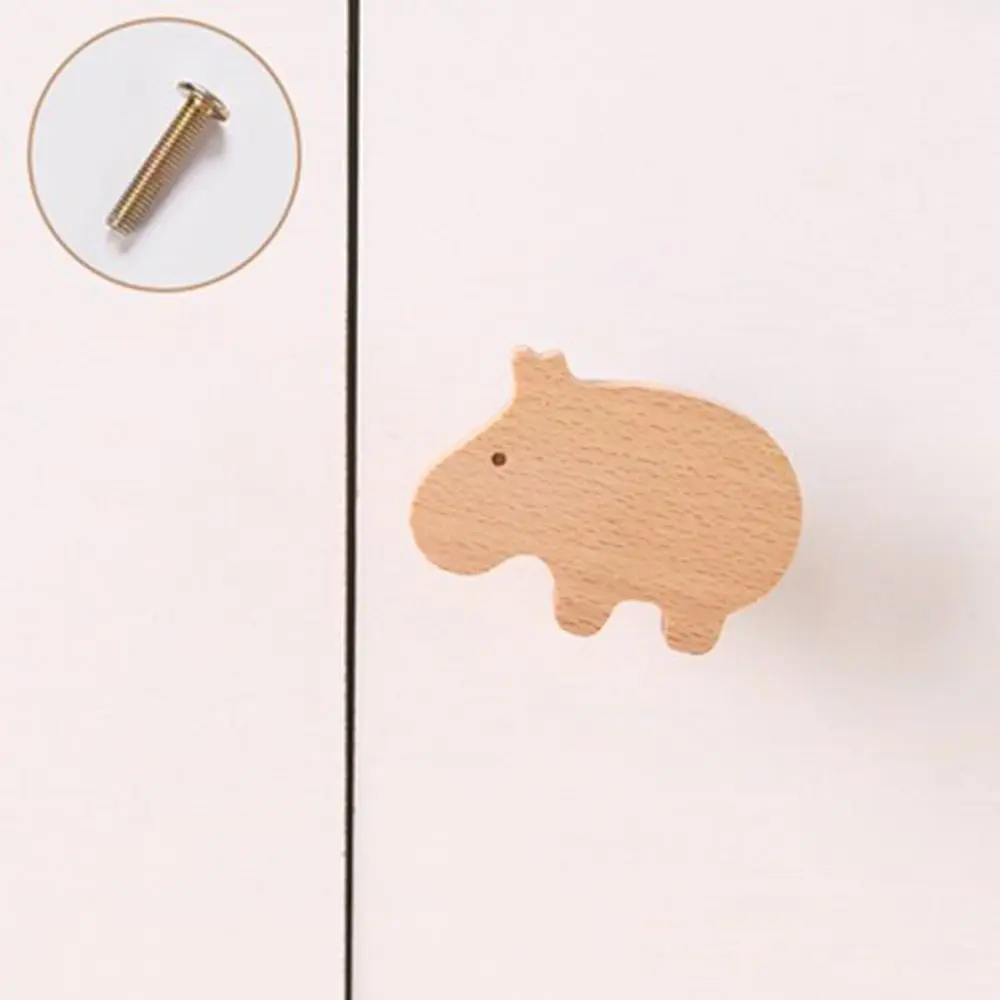 Accessories Nordic Cupboard Wardrobe Pulls Clouds Stars Wooden Door Handles Simple Animal Wooden Hooks Household