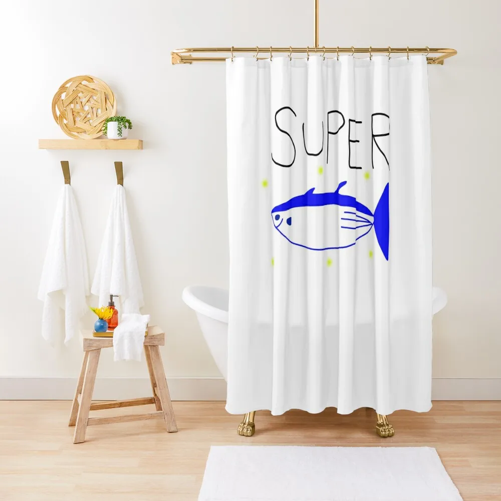 

super tuna fish blue Shower Curtain Transparent Bathroom Shower Waterproof Shower Funny Curtain