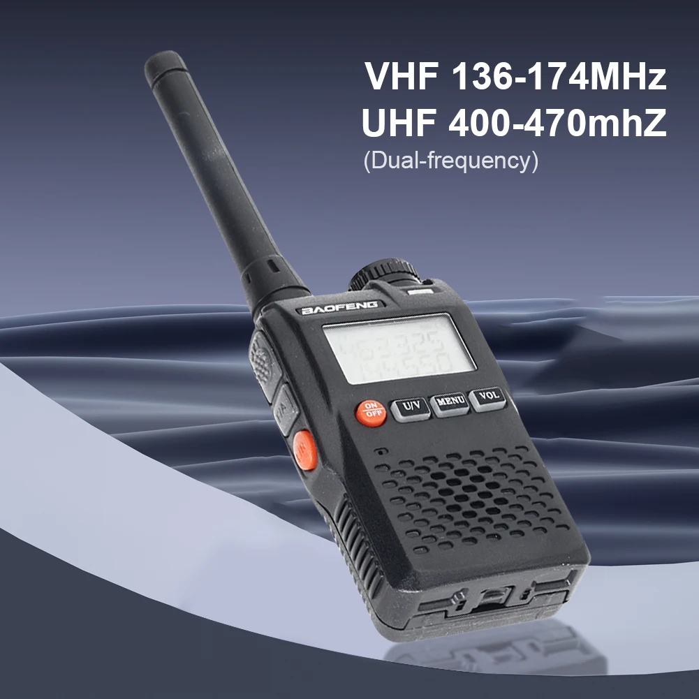 Radio bidireccional UV-3R, Walkie Talkie de bolsillo, frecuencia inalámbrica de 136-174MHz y 400-470MHz, Radio CB bidireccional