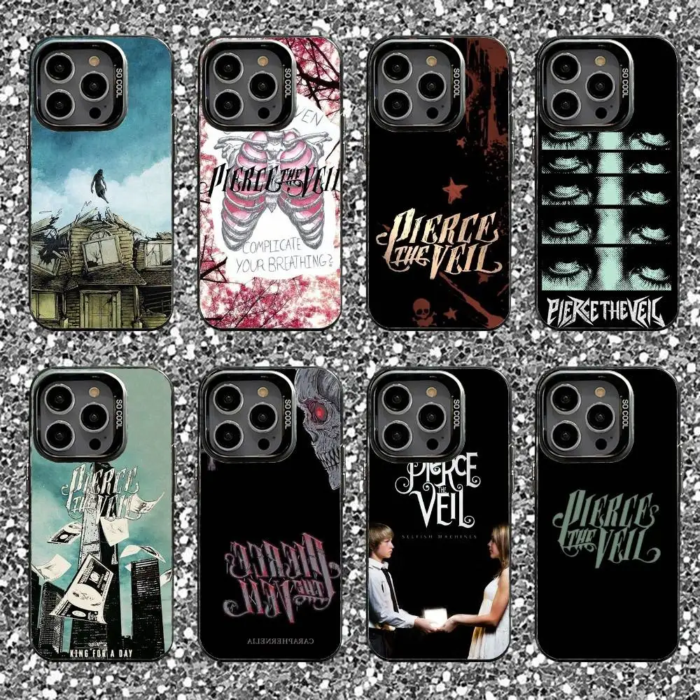 

P-Pierce The V-Veil Phone Case For iPhone 16,15,14,13,12,11,Pro,XS,Max,Plus,Mini,SE Black Candy Matte Shockproof Cover