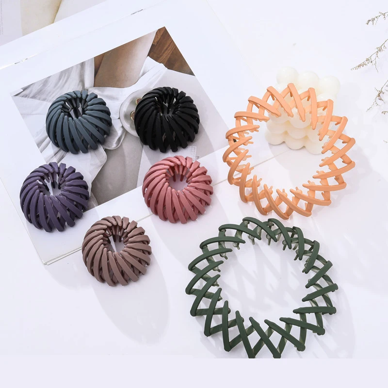 Horquillas mágicas para el cabello para mujer, soporte para el cabello con forma de Nido de Pájaro, Anillo para el cabello mate, cabeza de bola,
