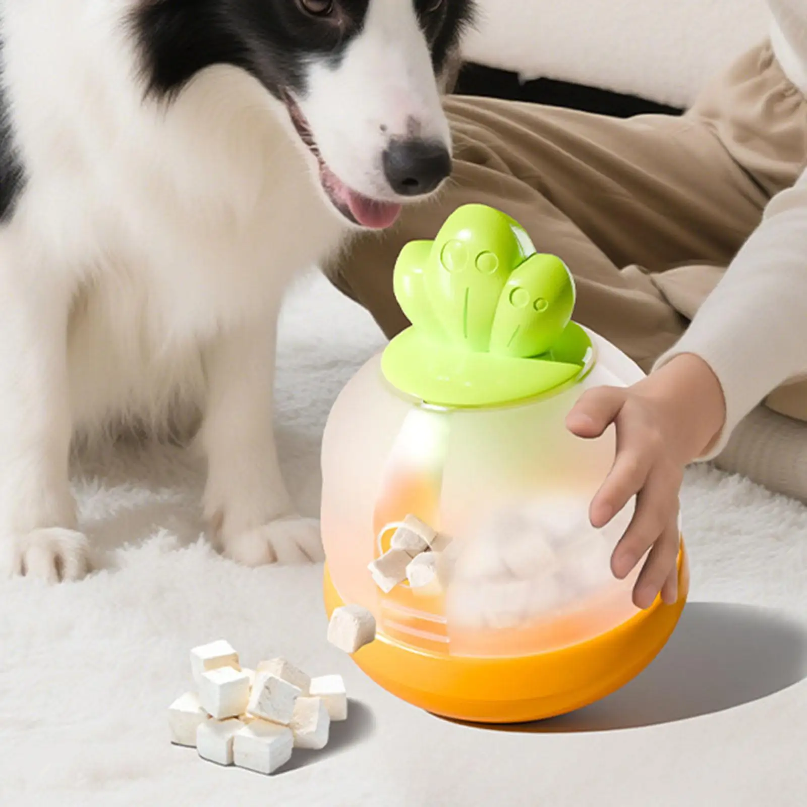 

Dog Cat Slow Feeder Toy Feeding Toy Food Treat Dispenser Training Ball for Exercise