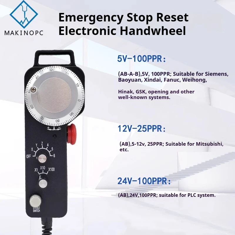 Fanuc New Generation 6 Axis Electronic Handwheel With Emergency Stop Reset MPG Pendant Pulse Generator For CNC Machine System