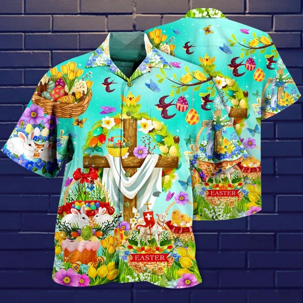 

2026 New Men's Fashion Printed Single Breasted Loose Breathable Hawaiian Beach Shirt