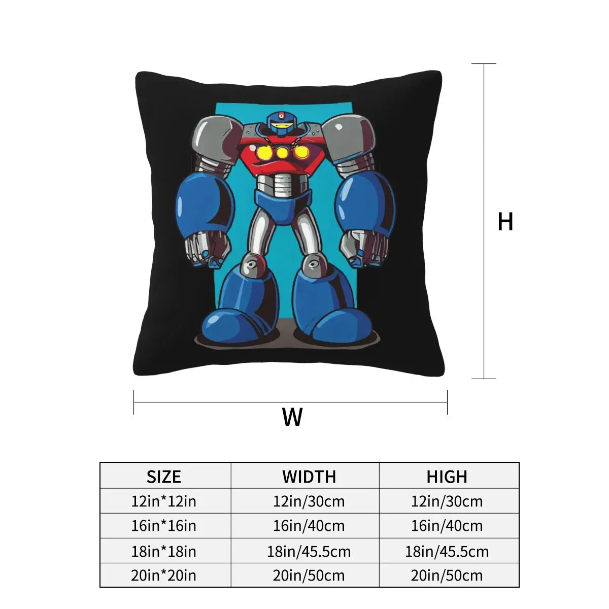Casual Tetsujin 28 Robot Square Pillowcase Pillow Cover Cushion Zip Decorative Comfort Throw Pillow for Home Living Room