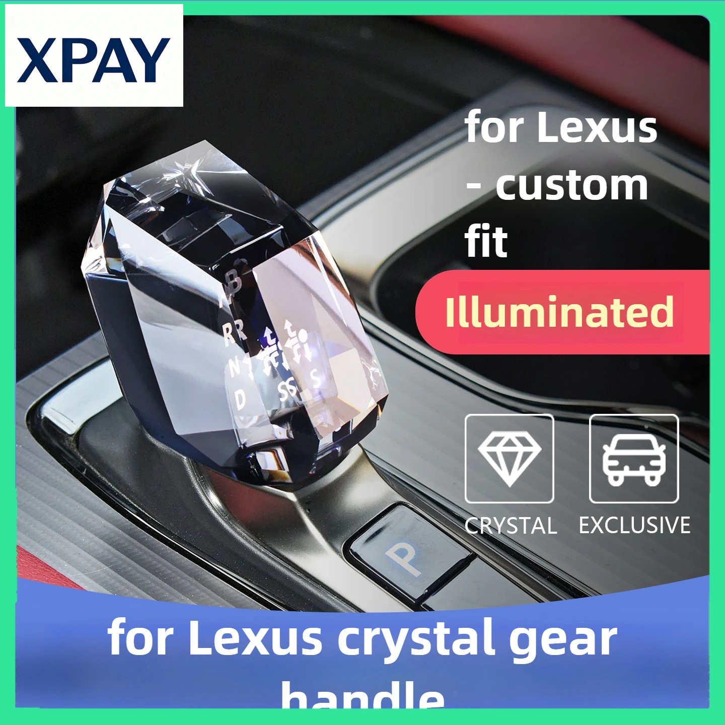 

Новинка, подходит для модификации головки шестерни Lexus RX/NX/LS/UX/кристаллической головки со светодиодной подсветкой и украшением рычага шестерни