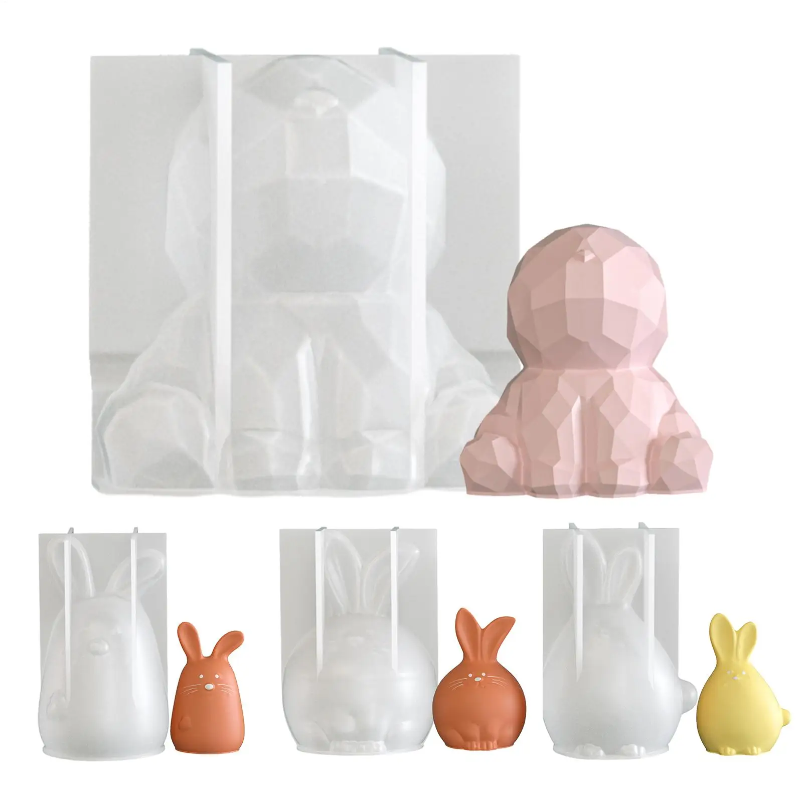 

Пасхальные силиконовые формы, милые 3D силиконовые геометрические граненые принадлежности для Дня благодарения, форма в форме кролика для праздничных вечеринок, офисов, дома
