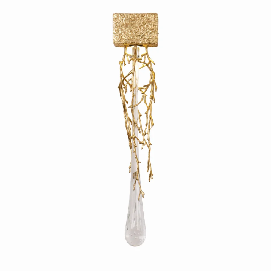 

American wall lamp full copper branch light personality crystal water drop for hotel corridor living room lamp