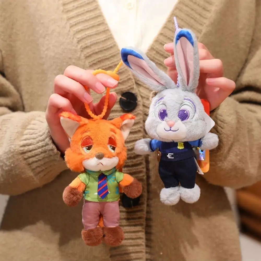 Disney Zootopia Judith Hopps Nick Wilde Plush Doll Keychain Decoration Backpack In-Vehicle Hanging Ornament Friend Birthday Gift