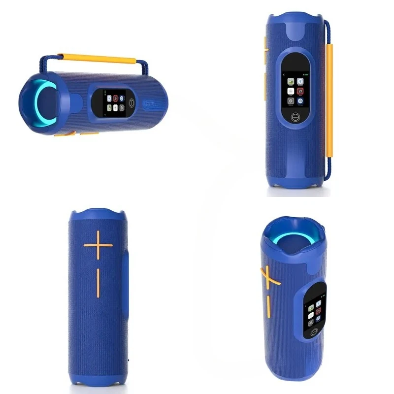 Smart Touch Screen Bluetooth Speaker IPX5 Waterproof Portable Wireless 20W Stereo LED Display FM Radio USB AUX