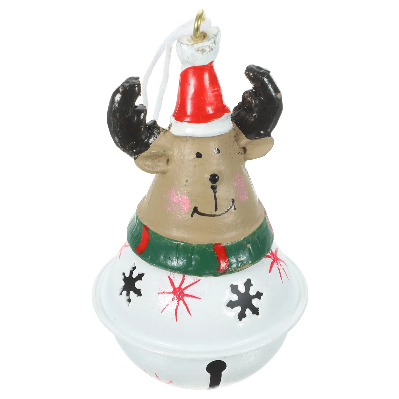 

Xmas Hanging Ornament Christmas Bell Decor Handcrafted Resin Iron Lightweight Weather-Resistant Festival Decoration for Tree