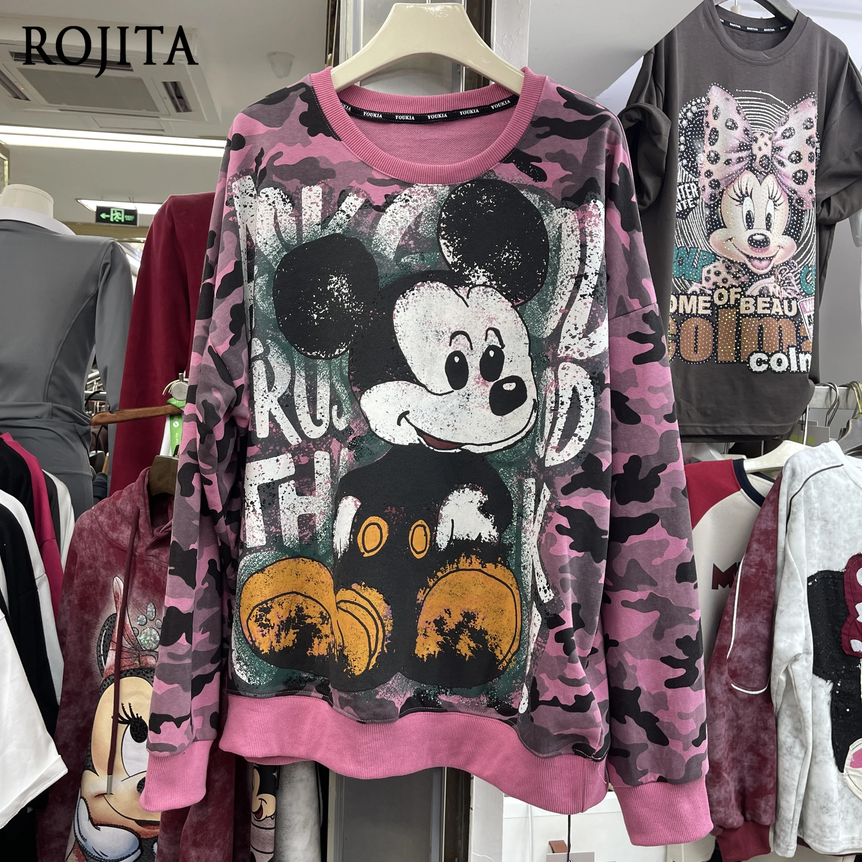 

Sweatshirts 2025 Autumn New Printed Camouflage Long Sleeve Sweatshirt for Women Loose Versatile Top Streetwear Women