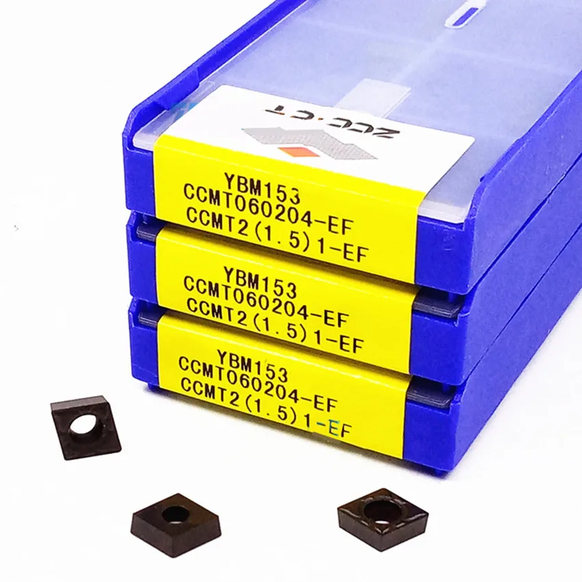 Pcs Box 10 09t304 Cnc Pastilhas de Metal Duro Zcc.ct Ccmt060204-ef Ybm153 Ccmt060204-em Ybm153 Ccmt09t304-em Ybm153 Ccmt060204
