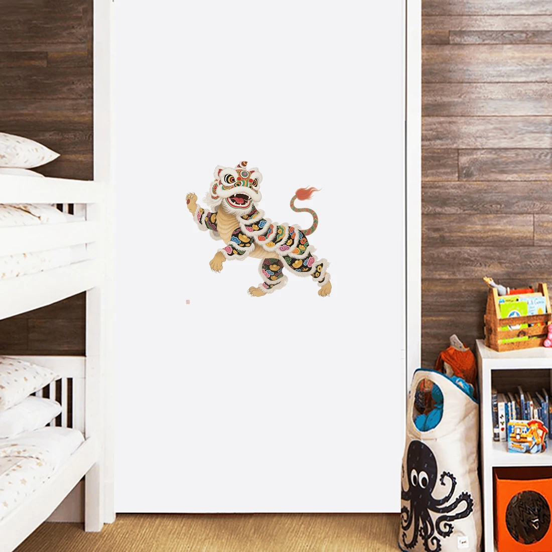Three Ratels CEE221 ward off evil Oriental lion dance wall stickers for home decoration door decals