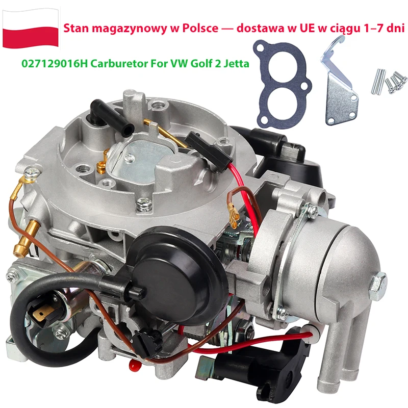 Neuer Vergaser 027129016H für VW Golf 2 Jetta II 1986-1992 19E 1.6L 72PS U-Kat Motor Pierburg 2E VAG Vergaser OE-Qualität