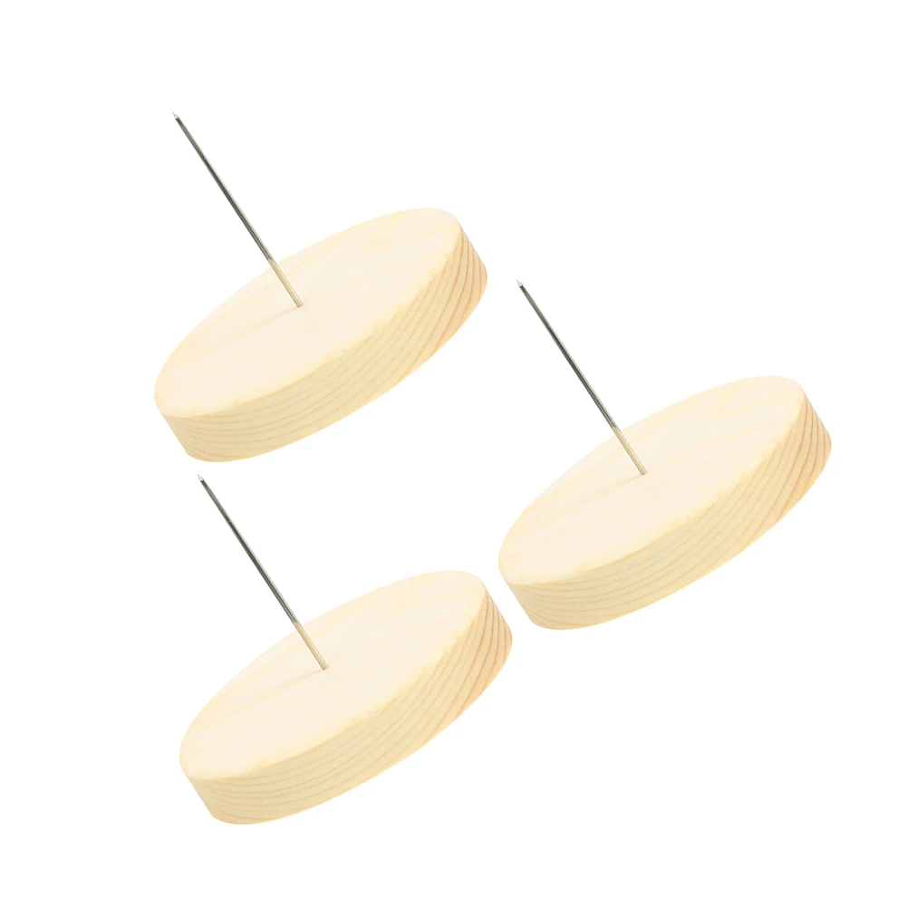 

3 set Wool Felt Display Stand Wooden Base Holder for Felting Animal Portable Crochet Project Storage Rack Gift Craft