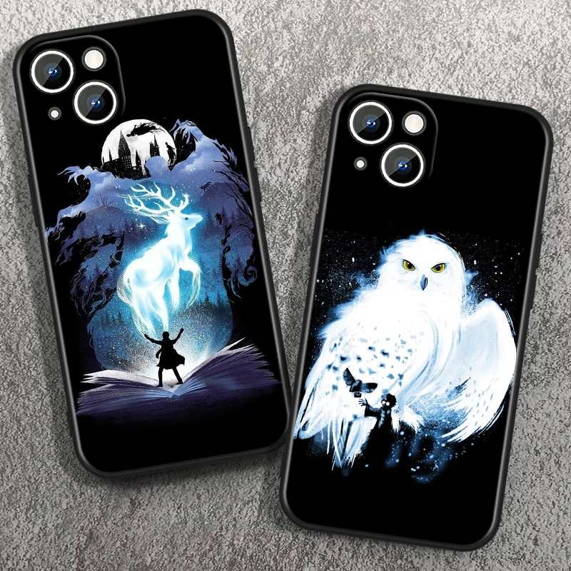 Anime Potters Wand Art Phone Case For Apple iPhone 15 Ultra 14 13 12 11 XS XR X 8 7 Pro Max Plus mini Black Cover