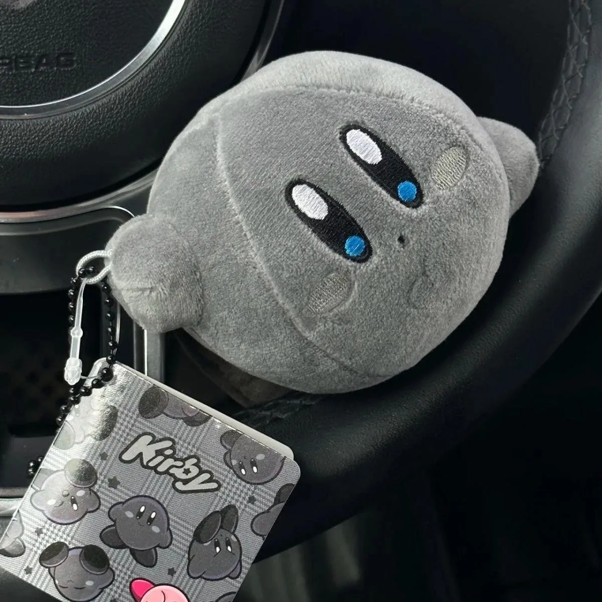 New Star Kirby Grey Cute Doll Keychain Car Accessories Schoolbag Backpack Pendant Keyring Decoration Children Toys Birthday Gift