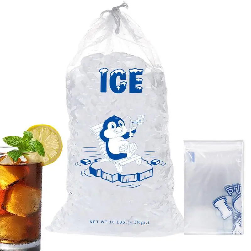 Ice Cube Bag 10pcs Antifreeze Ice Cube Pouches Ice Maker Bags Low Temperature Resistant Freezer Ice Storage Bags For Freezers