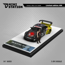 MiniStation 1:64  964 SAMURAI black yellow alloy car model
