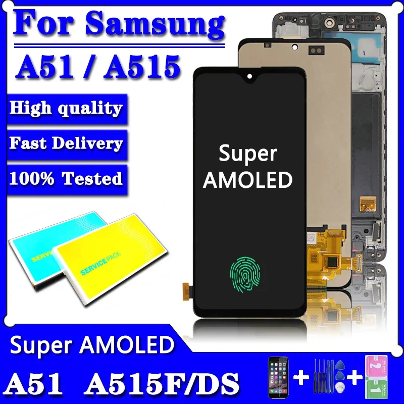 

6.5"Super AMOLED For Samsung A51 A515 LCD Display A515F/DS A515FD A515 LCD Display Touch Screen Replacement A515F Display