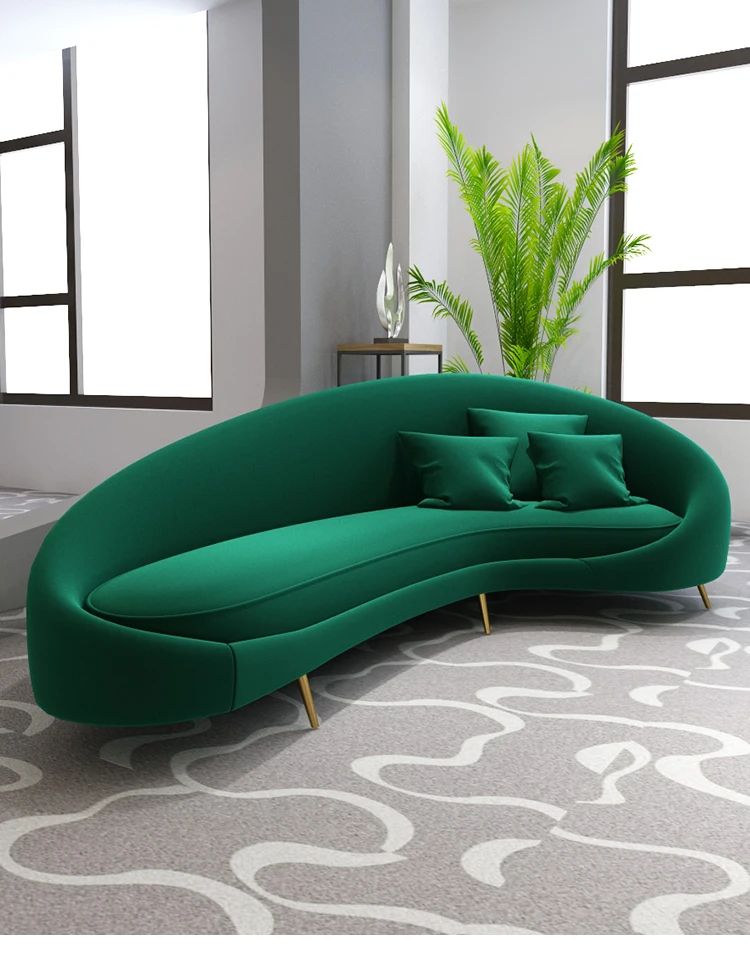 

Modern Design Home Furniture Set Green 3 Seat Fabric Sofa Velvet Combination Living Room Sofa