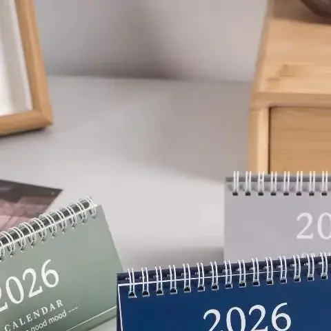 2026 Simple Style English Mini Desk Calendar Desktop Display Solid Color Portable Small Desk Calendar Desktop Decoration