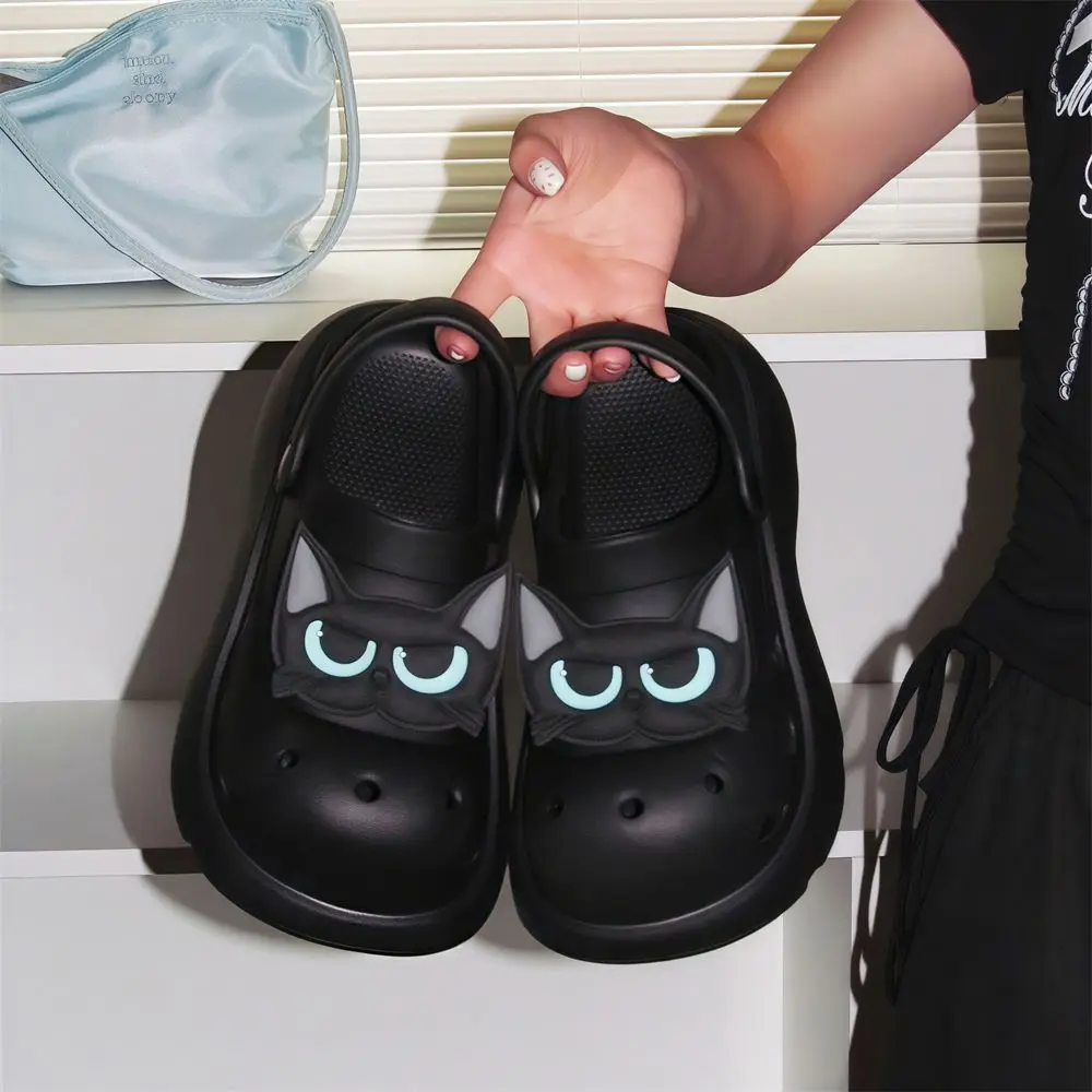 

Beach Hollow Out Shoes Men and Women Summer ins Casual Fashion Sweet Cool Small Black Cat Thick Bottom Fashion Baotou Sandals