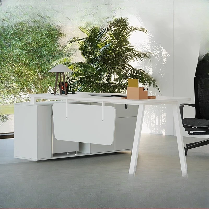 

Female Boss Desk Manager Combination Modern Simple Style Stylish White Leadership Office
