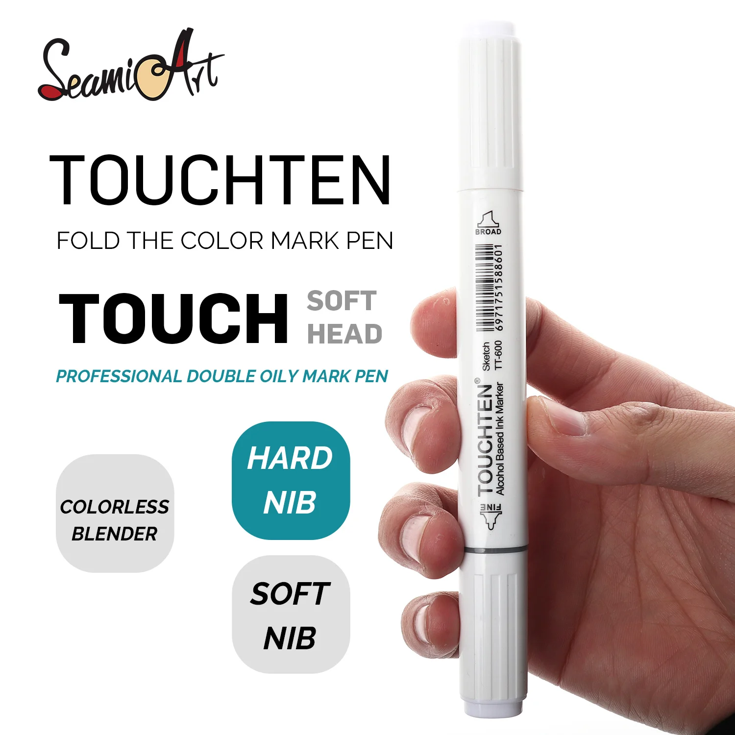 

TOUCHTEN 0#/120# Colorless Blender Black Marker Alcoh Doub Head Sketch Brush Art Marker for Anime Manga Design Painting Supplies