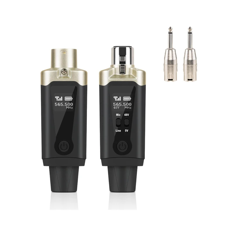 

Microphone Wireless Transmit and Receive System Wired to Wireless Adapter Capacitor 5V/Dynamic 48V Universal