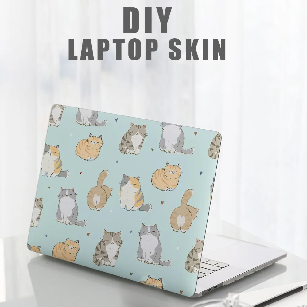 

DIY 15inch Laptop Stickers Skins A+C Side Cute Cat Notebook Computer Cover Skin for Macbook /HP / Dell / Lenovo / Acer / ASUS
