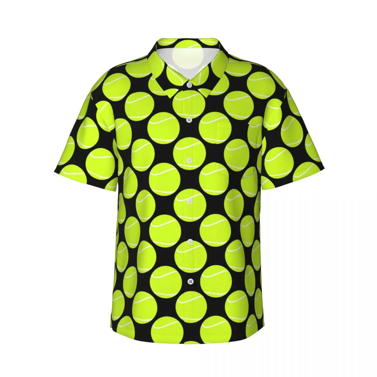 Tennis Ball Vacation Shirt Tennis Player Summer Casual Shirts Mens Trendy Blouses Short Sleeve Harajuku Graphic Clothing