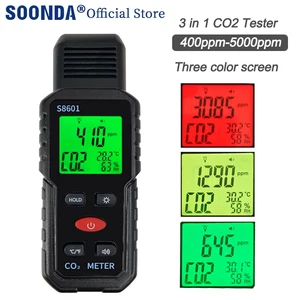 Tragbarer Luftqualitätsmonitor, 3 in 1, CO2 -Meter, CO2 -Monitor, Temperaturmessung, Kohlendioxid, ° C, 5000 ppm 12 Hauptverkauf CO2 -Auto - №11